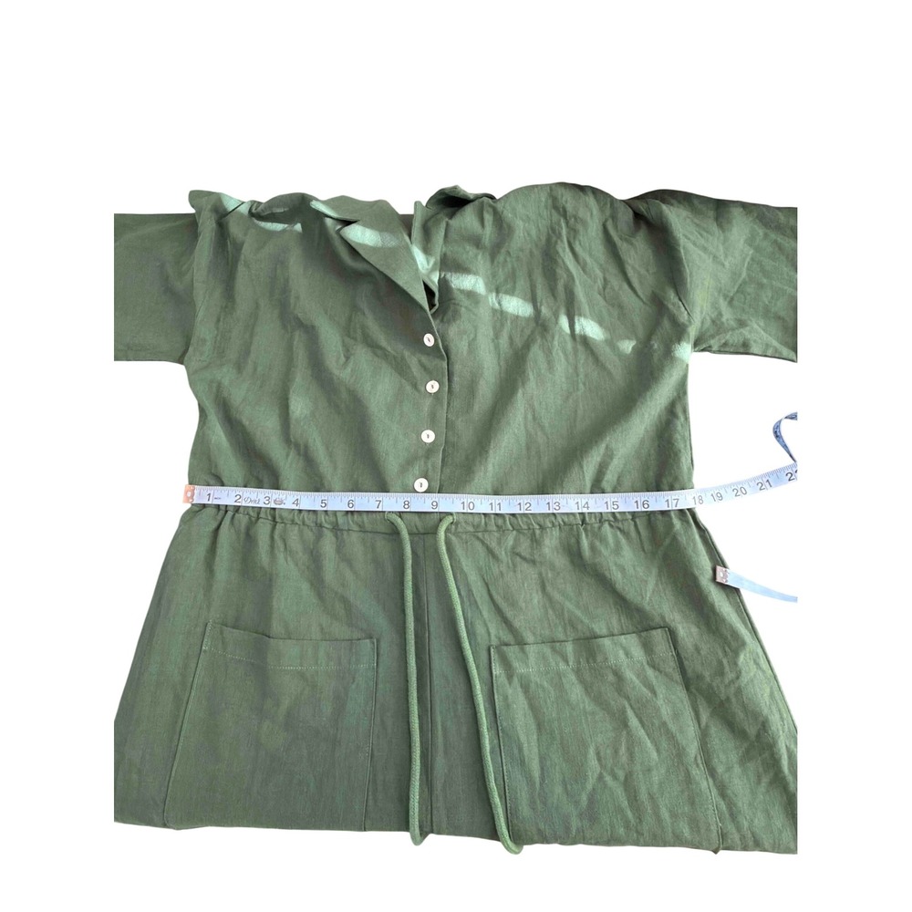 Baltic Borm Hemming Jumpsuit Greem Short Sleeve Button Up Lightweight Medium - Picture 14 of 16